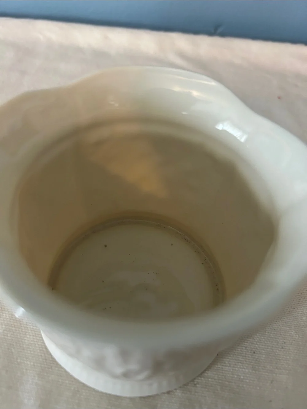 Beeleek White Ceramic  Votive Cup with Gold Trim